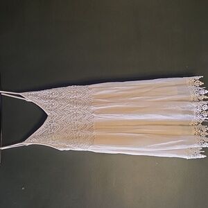 Poetry Cream Elegant Slip Dress